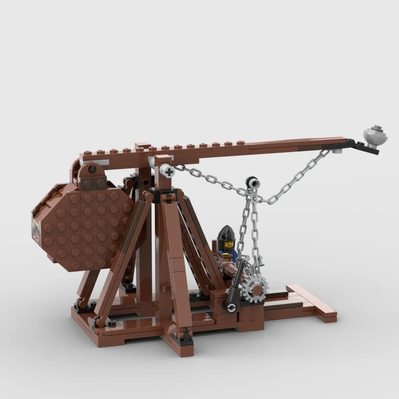 Moc medieval catapulta bloco de construção quebra-cabeça montagem menino monta criativamente crianças tijolos brinquedo modelo