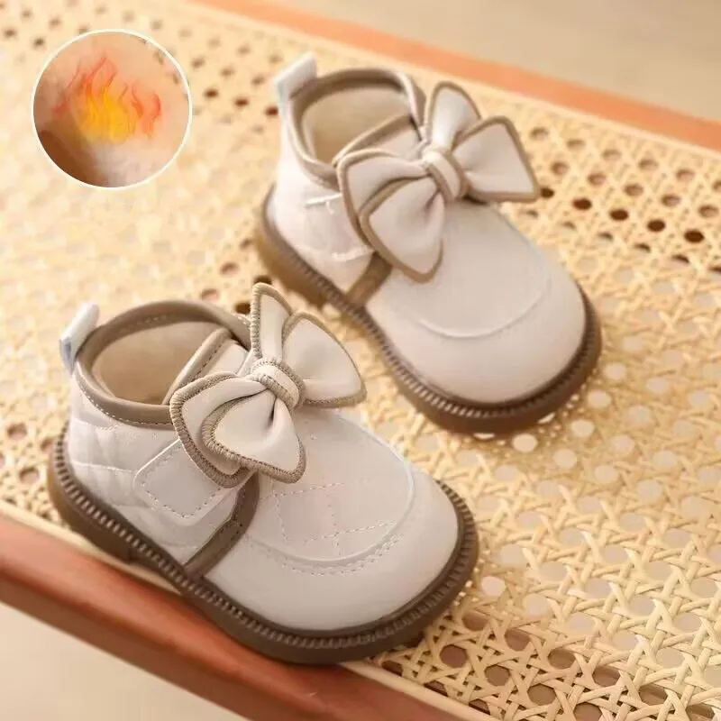 Baby girl cotton shoes princess boots baby autumn and winter cotton shoes 0-1-2 years old 3 soft sole toddler shoes