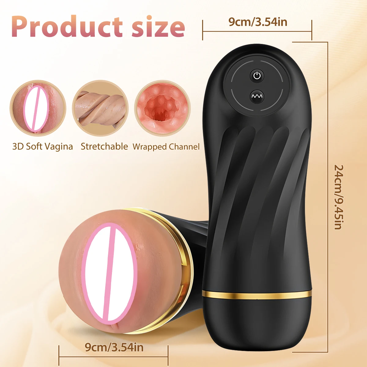 ألعاب جنسية للرجال مهبل جيب واقعي مع 10 أوضاع اهتزاز آلة استمناء بدون استخدام اليدين للرجال