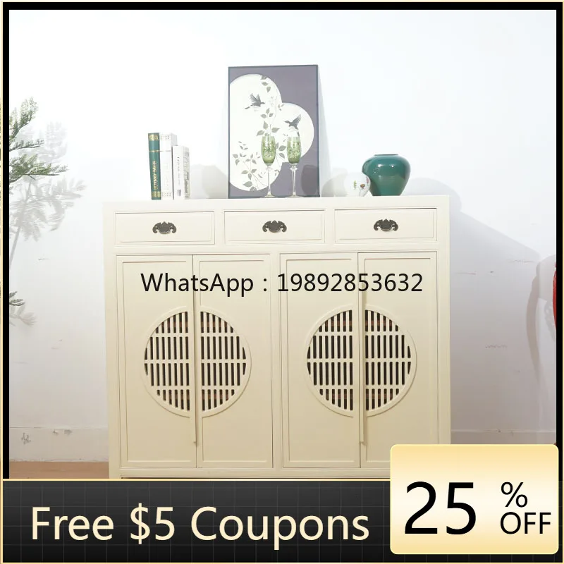 

LYY Chinese Style Solid Wood Sideboard Simple Living Room Shoe Storage Cabinet Entrance