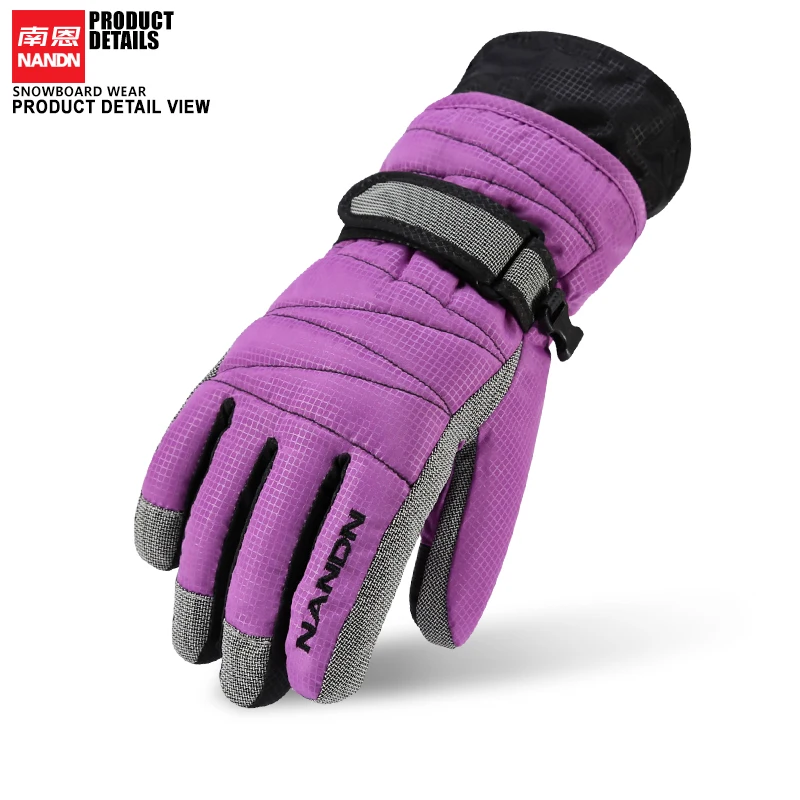 Guantes de esquí Invierno Hombres Mujeres Guantes de Snowboard Manoplas cálidas impermeables