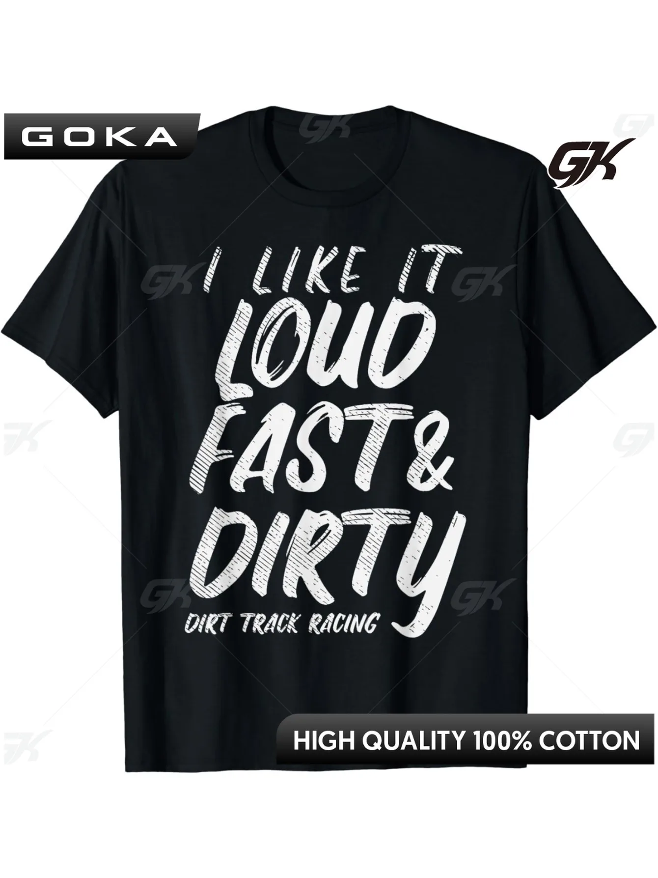 

Loud & Fast Motocross Bike Gift Printed Graphic T-Shirt for Men - Fun Dirt Racing Round Short Sleeved Tee ropa de hombre