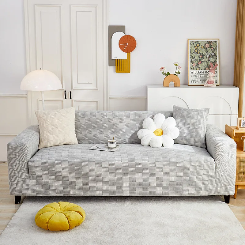 Jacquard Sofa Cushion Pad Cover 1pc Floral Adjustable Elastic Extensible Couch Cover Case Spandex Slipcovers