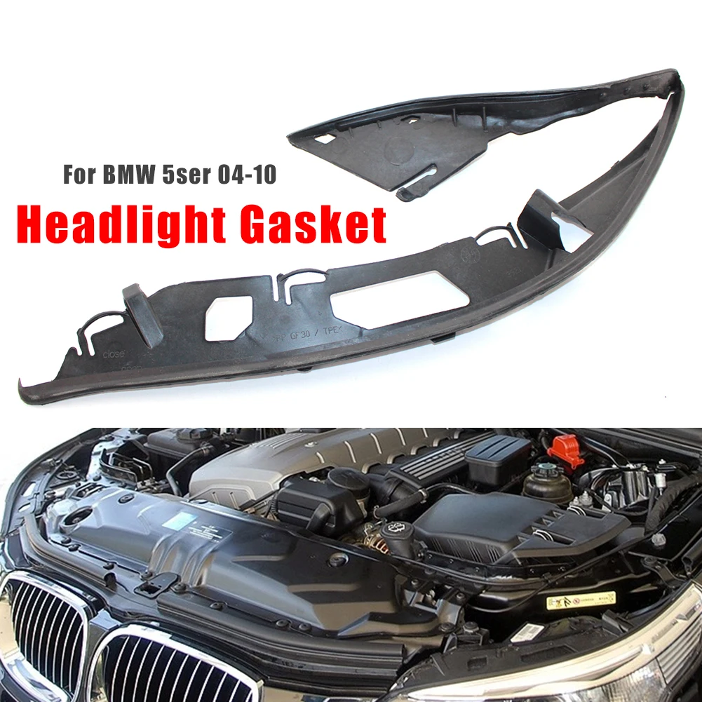 

Car Headlight Lens Gasket Shell Cover Rubber Seal Left Right Side Fit For BMW 5 Series E60 2004 - 2010 163126934511 63126934512