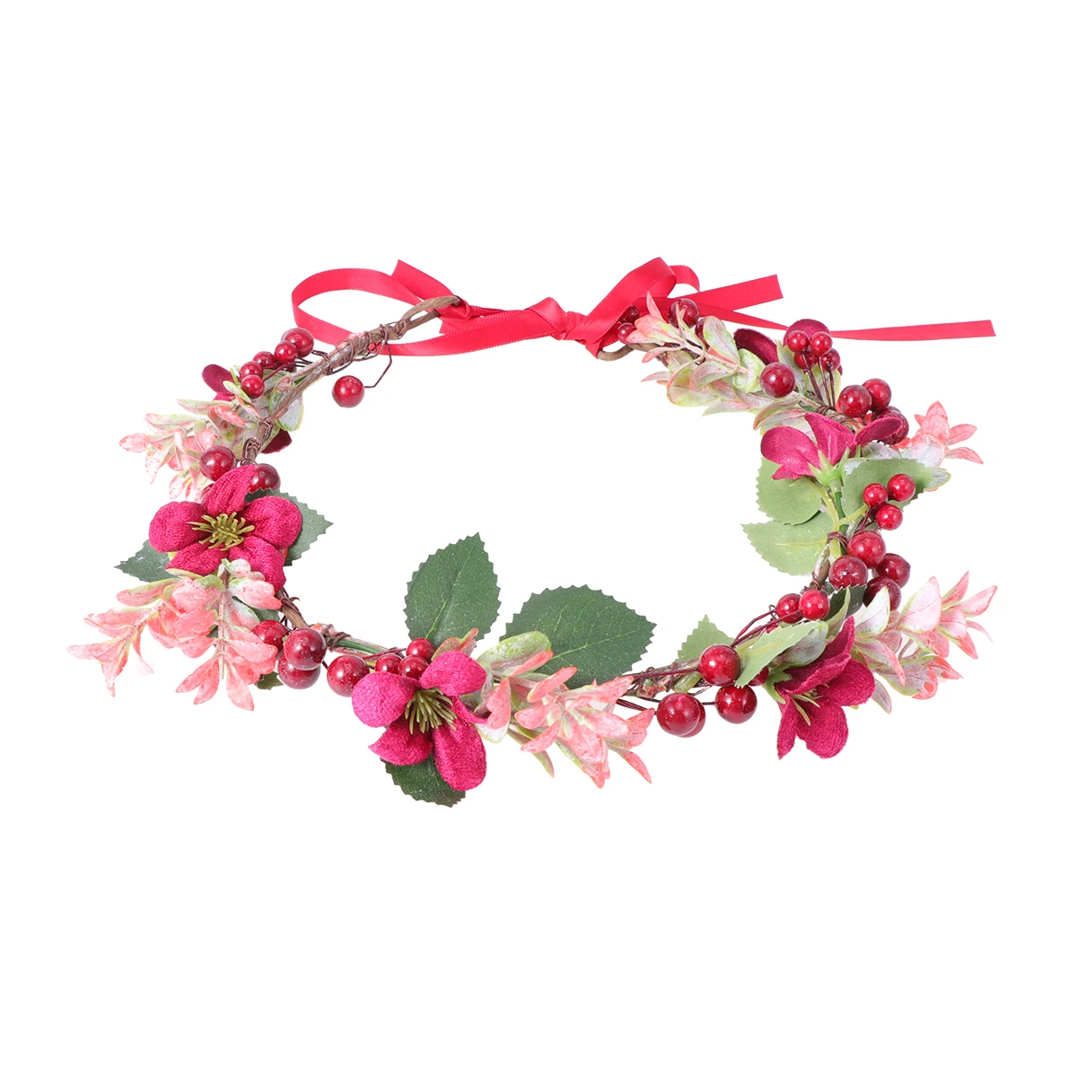 

Christmas Wreath Floral Hair Headpiece Bridal Wreaths Garland Garlands Bride Simulation Flower Headwear