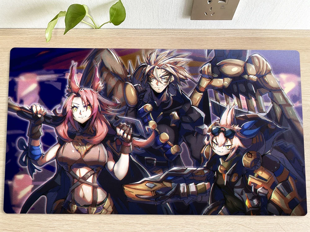 YuGiOh Table Playmat Tri Brigade TCG CCG Mat Trading Card Game Mat Mouse Pad Gaming Play Mat 60x35cm Mousepad Free Bag