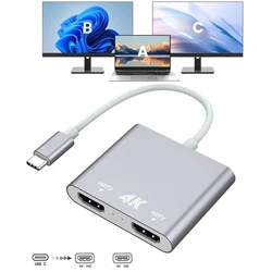 USB C Thunderbolt3 Docking Station Type-C To Dual 4K UHD Display Converter Mirror&Extend Mode MST Hub for Surface Pro7 XPS PC