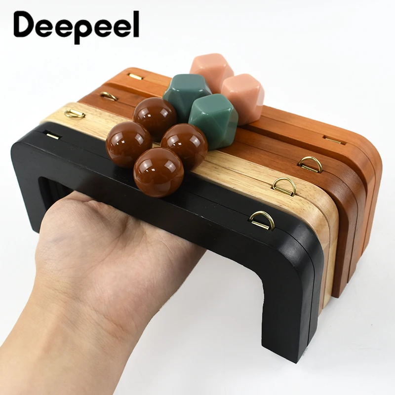 

Deepeel 20 см квадратные ручки из цельного дерева, деревянные бусины, застежка-поцелуй, замки, застежка для сумки, зажим для кошелька, пряжка, замок, аксессуары для сумок «сделай сам»