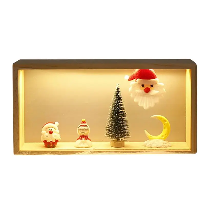 

AEE4-Christmas Night Light Stand, LED Santa Claus, Decorations, Presentation Stand, Mini Christmas Tree Decoration Stand