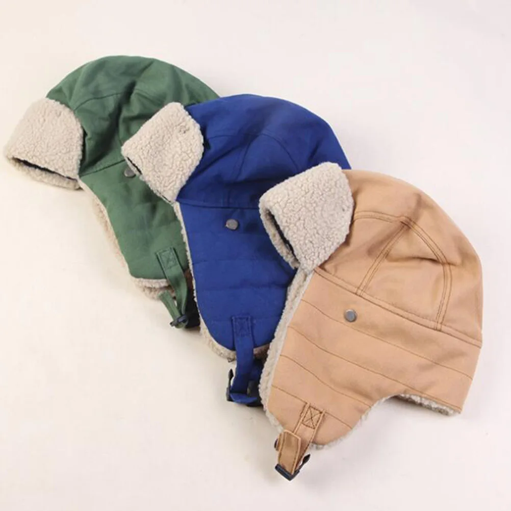 

Winter Warm Flap Cap Unisex Adjustable Winter Hat Outdoor Skiing Hiking Cycling Capable Cold Weather Headwear Khaki