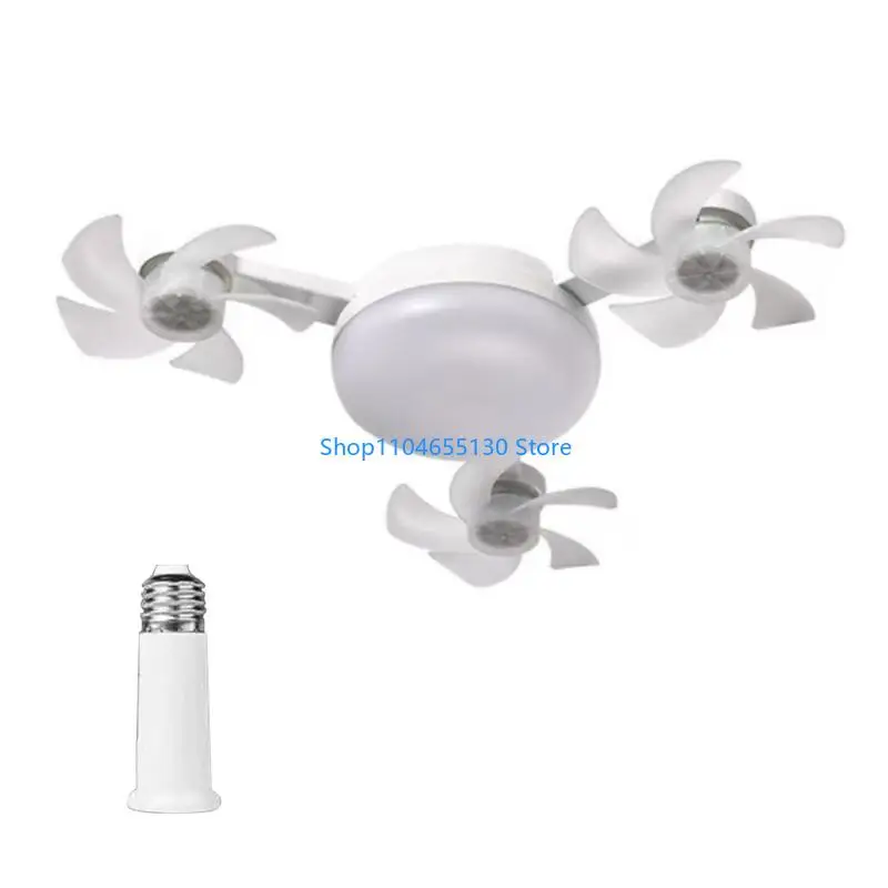 E27 LED Bulb Fan Practical Remote Controls Fan Light Plastic Texture for Wall
