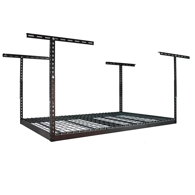 Safe Adjustable Heavy Duty Ceiling Mouted Overhead Storage Racks For Garage