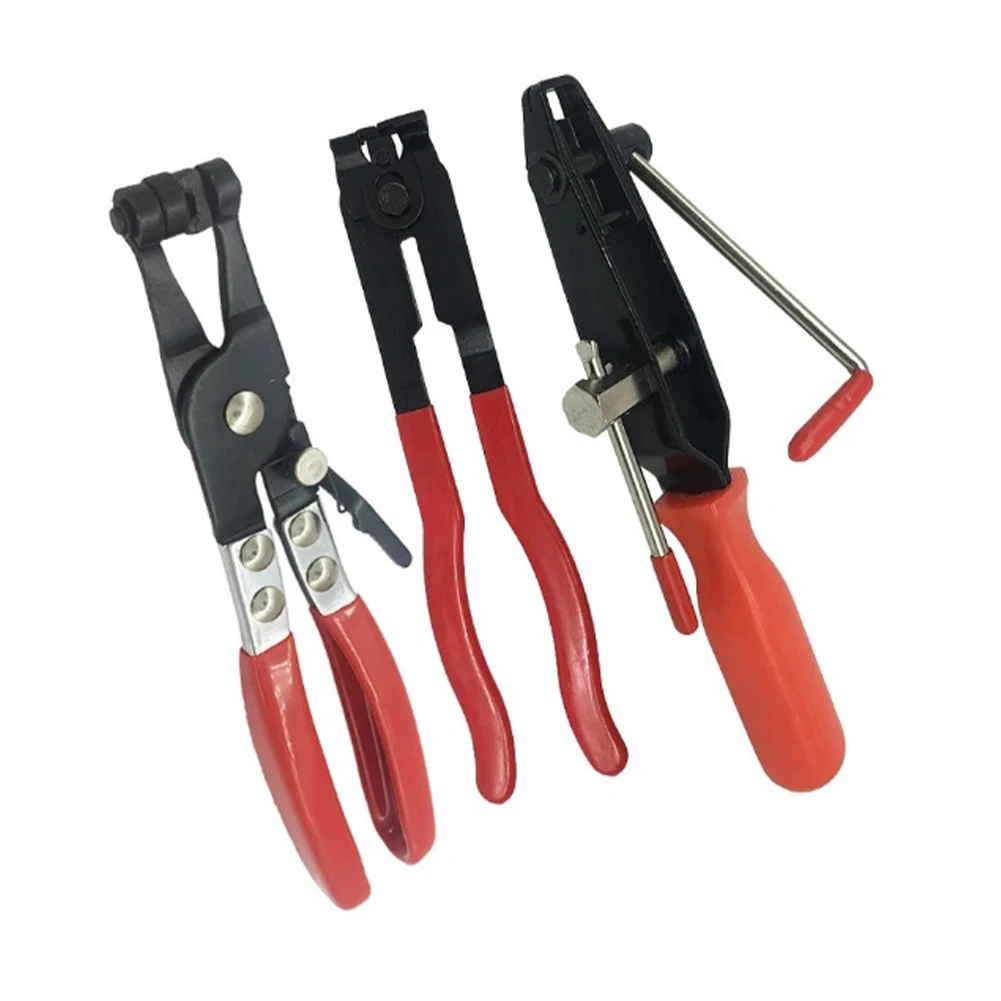 Fuel Clamp Pliers Car Banding Pliers Comfortable Double Dipped Handles Crimps And Flattens Clamps Color Red Garage Tool