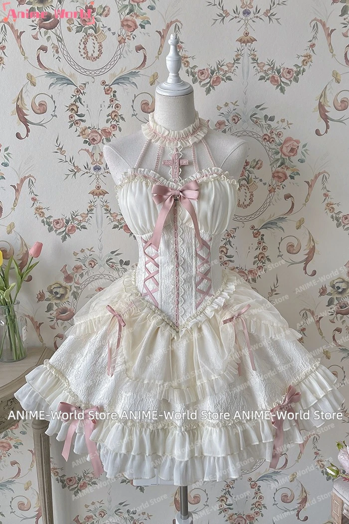 Anime Manga Chobits Chi Cosplay Costume Lolita Pink Bow Clamp Chi Cosplay Bow Clamp chi Halloween Christmas