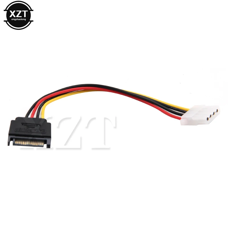 15 Pin SATA Male to Molex IDE 4 Pin Female Adapter Extension Power Cable IDE to Serial Motherboard ATA Computer HDD Hard Disk