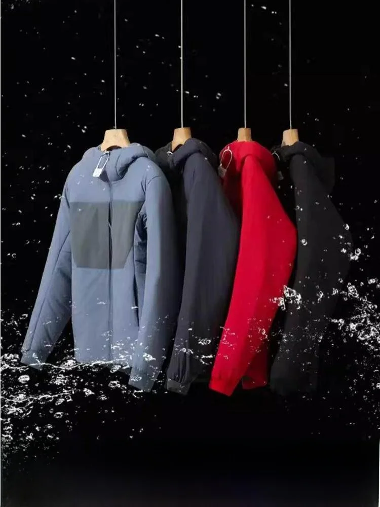 

High-End Outdoor Water-Resistant Cotton Jacket Men's Winter Casual Thickened Warm Hooded Polyester Fiber Filled Coat