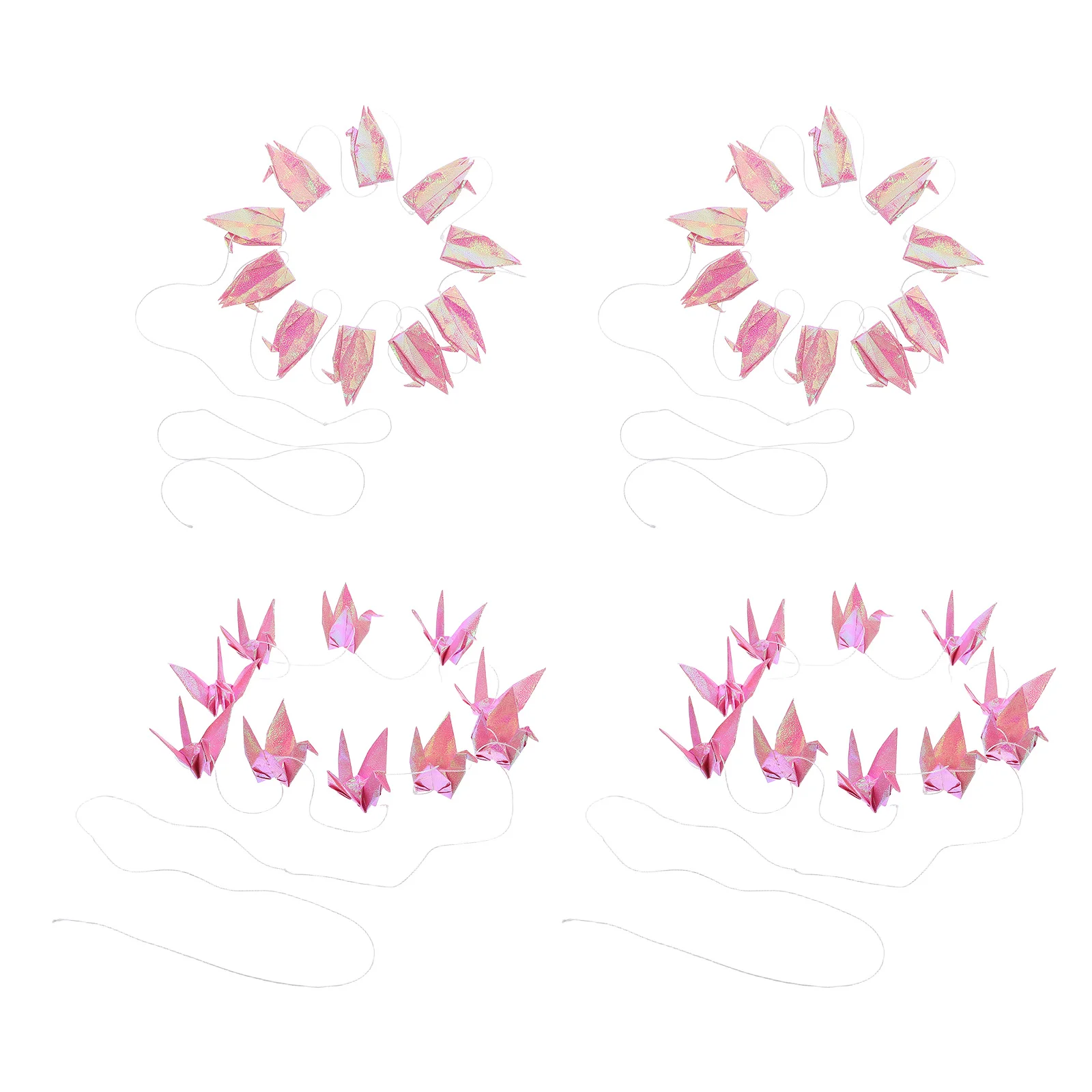 

4Pcs Waterproof Origami Crane Garlands Handmade Paper Decorations Wedding Party Entrance Props Photo Booth Photography Props