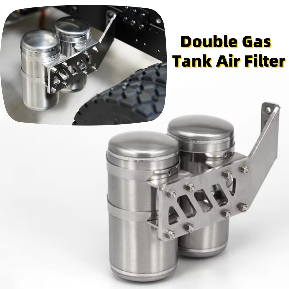 

Имитация двойного бензобака, воздушный фильтр, металлический G-6170 для 1/14 Tamiya RC Benz 3348, самосвал, модель тягача