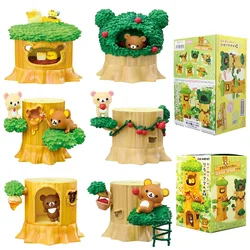 6pcs Rilakkuma Forest Tree Stump House Series Cartoon Korirakkuma Kiiroitori PVC Action Figure Collectible Model Set Gifts