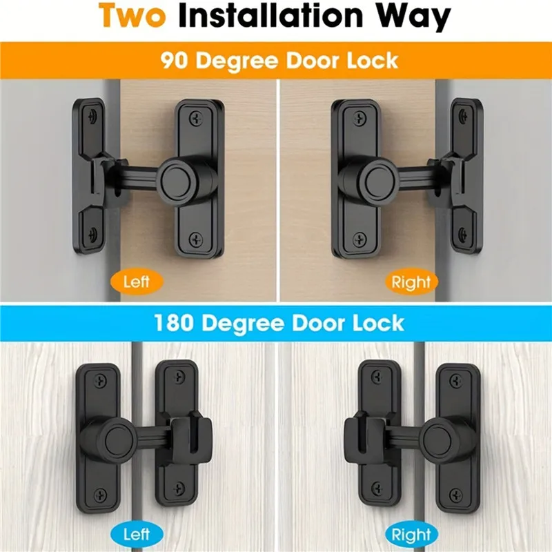 Children Safety Door Lock  90/180 Degree Door Buckle Lock Sliding Door Right Angle Buckle Door And Window Bathroom Bending Latch