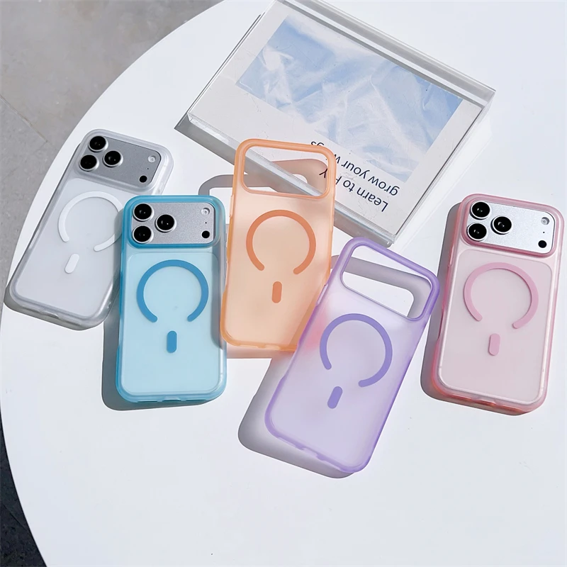 Luxuriöse Matte Transluzente Magnetische Hülle für iPhone 17 Air 16 15 14 Plus 13 12 Pro Max für MagSafe-Ladung Mattierte Stoßfeste Abdeckung