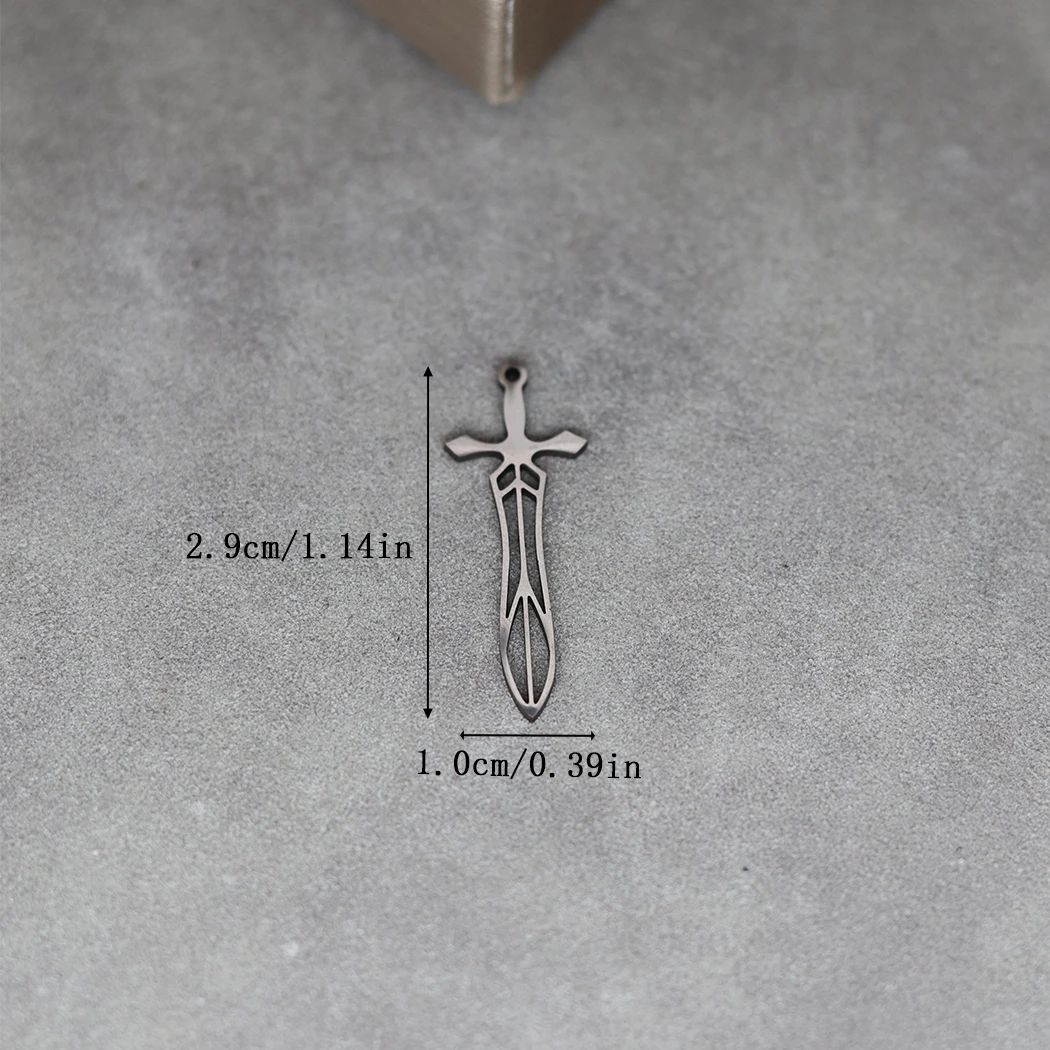 3pcs Cross Sword Stainless Steel Pendant Charms for Jewelry Making DIY Craft Tassels Earrings Necklace Findings Amulet Accessory