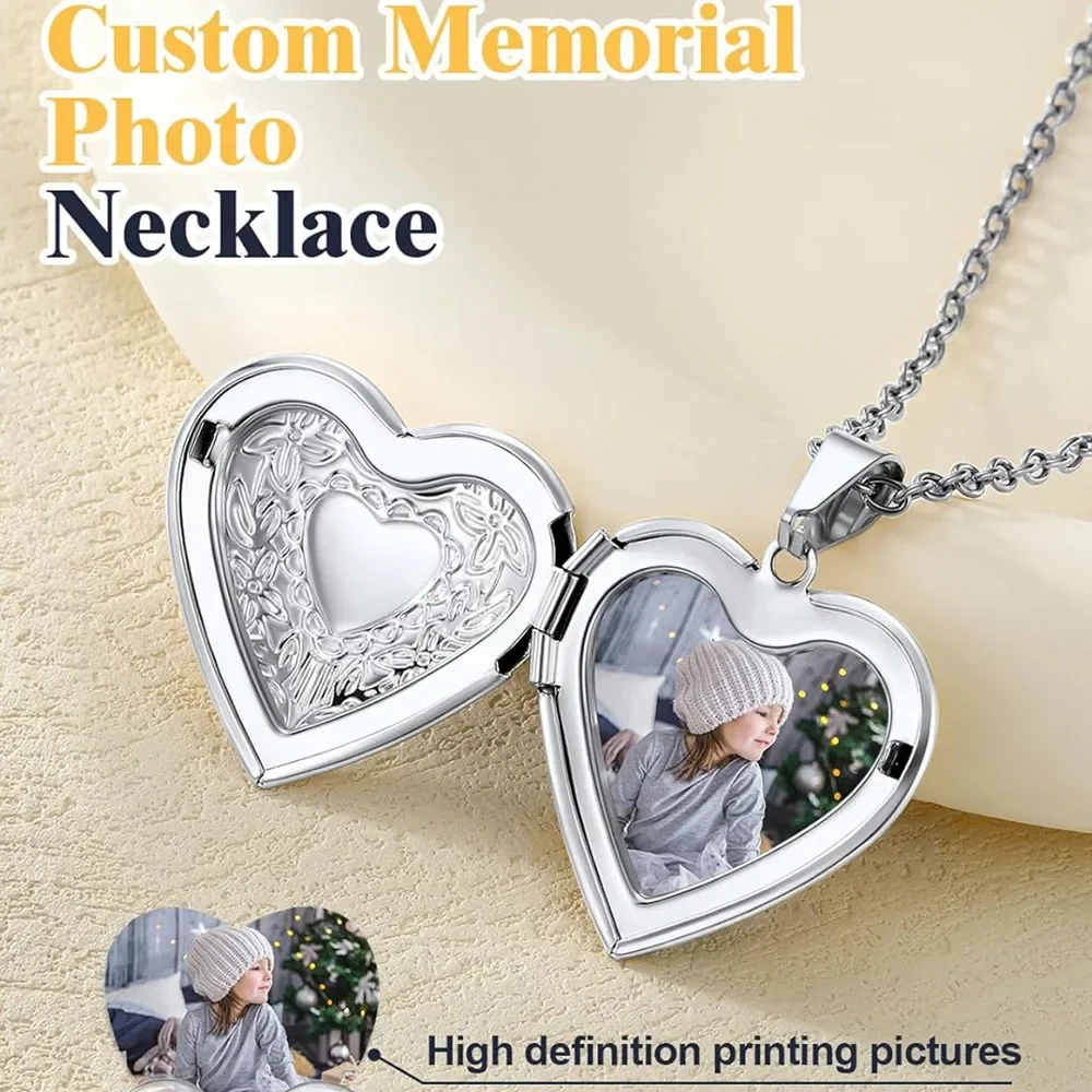 

Женская подвеска-цепочка на ключицу из медного материала по индивидуальному заказу, ювелирные изделия, коробка для фотографий в виде персикового сердца, вмещающая цветные печатные фотографии