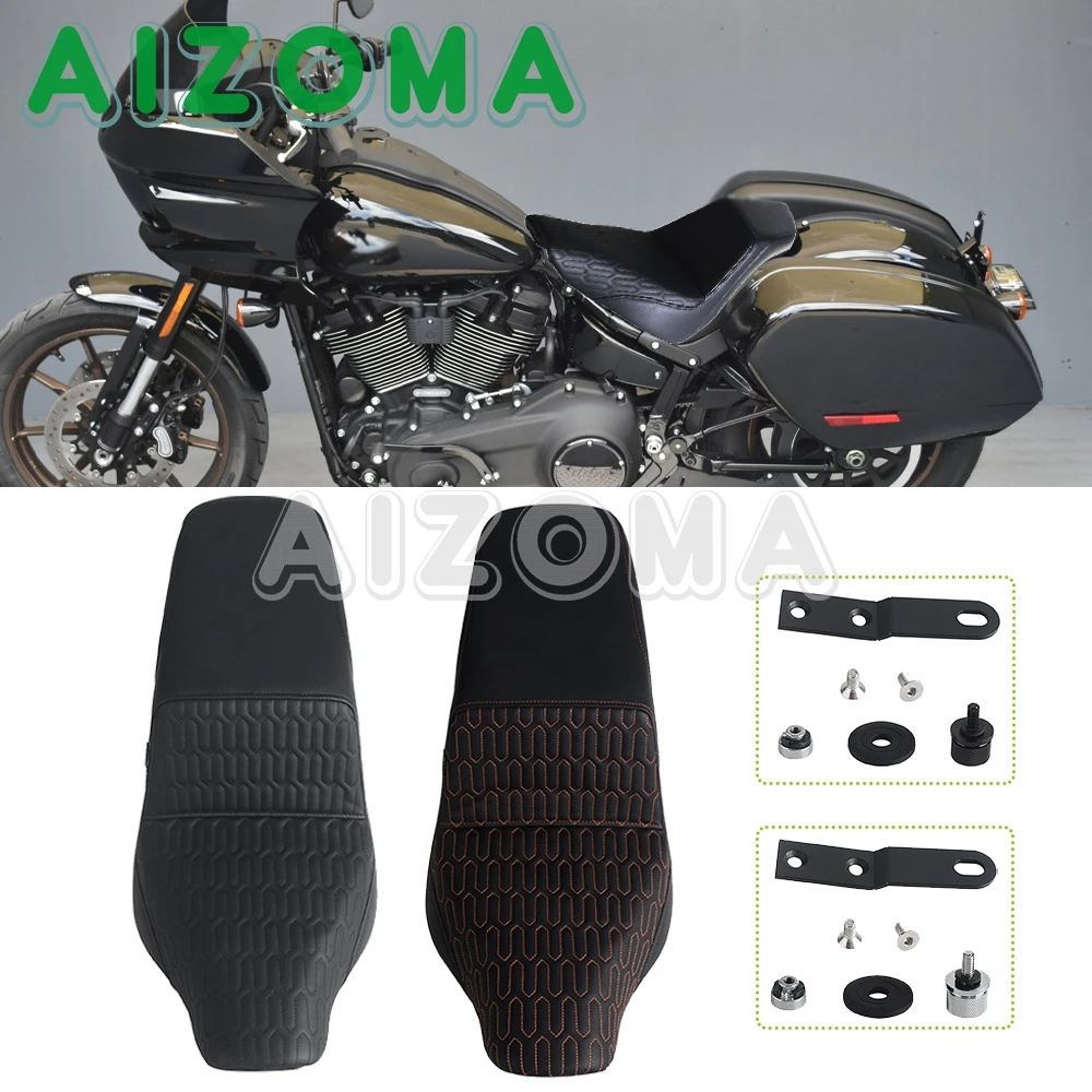 Motorcycle TWO-UP Seat Cushion Passenger Wide For Harley Softail FLSB FXLR FXLRS FXLRST Sport Glide Low Rider S ST 2018-2024