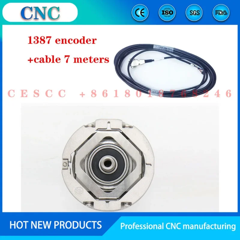 Heidelhain-1387 Encoder Synchronous Machine Rotation, Acessórios Elevador, 7mm Encoder Cable, 204862s14-70, Novo