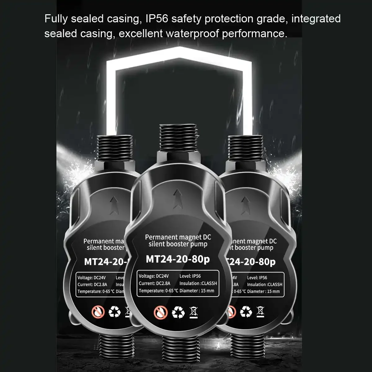 مضخة معززة لضغط المياه تيار مستمر 24 فولت 20 لتر/دقيقة 80pa مضخات ضغط المياه للمنزل سخان المياه بالطاقة الشمسية دش بالوعة المطبخ