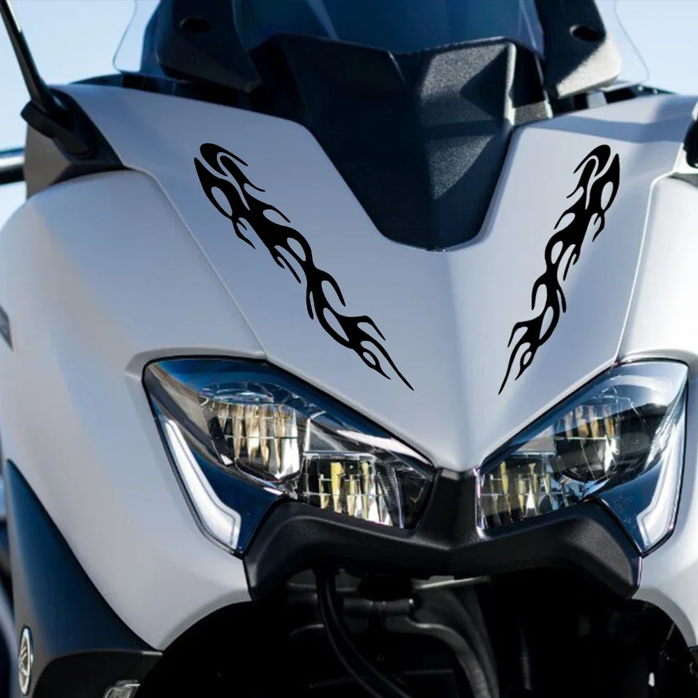 Interesting Flame Shape Motorcycle Sticker Car Truck Window Vinyl Decal Waterproof Motorbike Sticker Auto Decoration Accessories