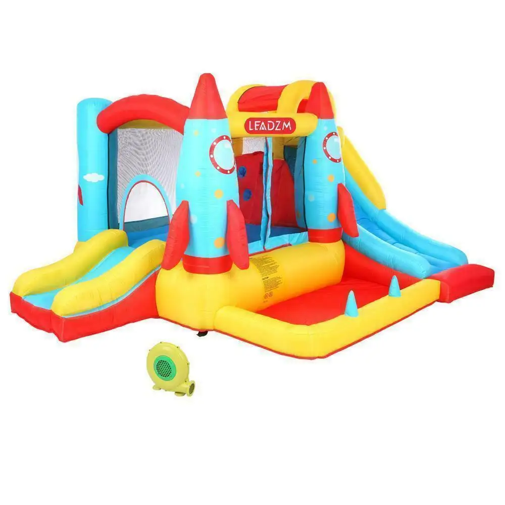 420D 840D Oxford cloth jump surface rocket with fan inflatable castle n001