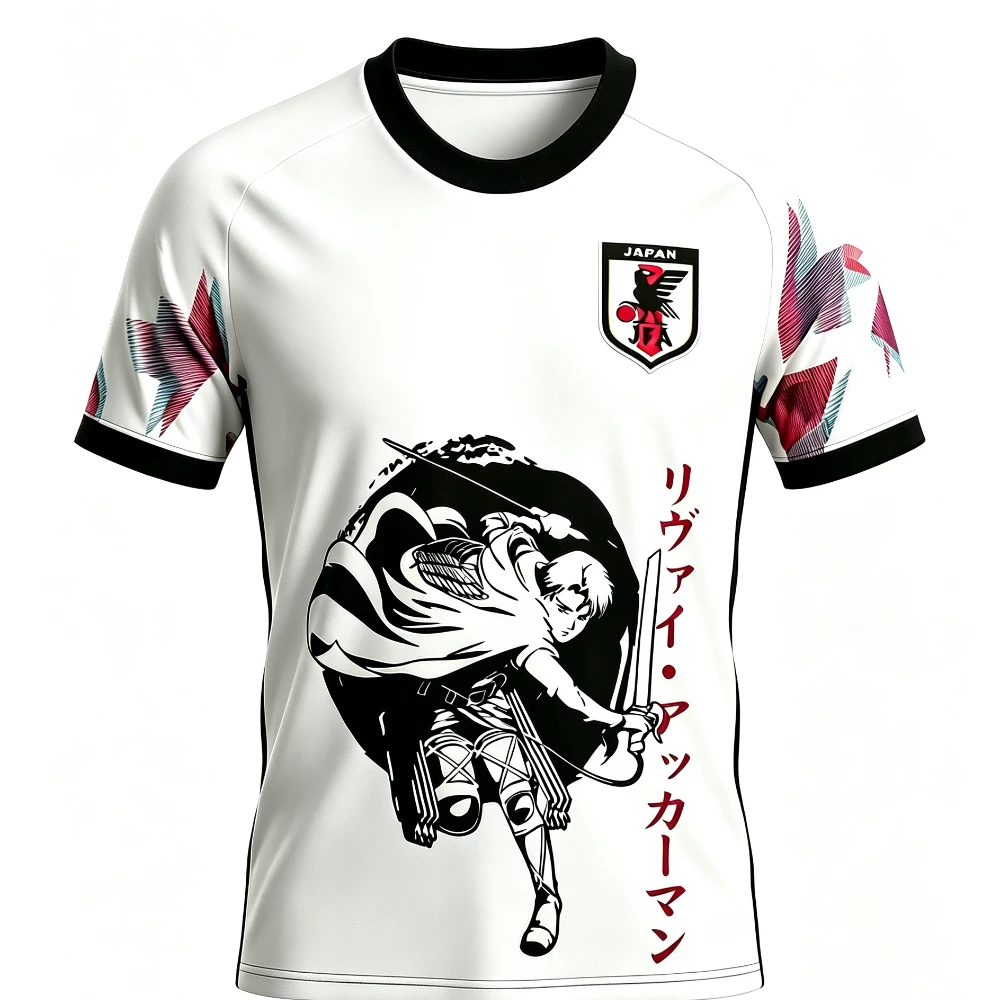 2026 Japanese Anime Football Jersey Attack on Titan Men Women Summer Sports Top Attack on Titan Quick Dry Sport 3D T-shirt