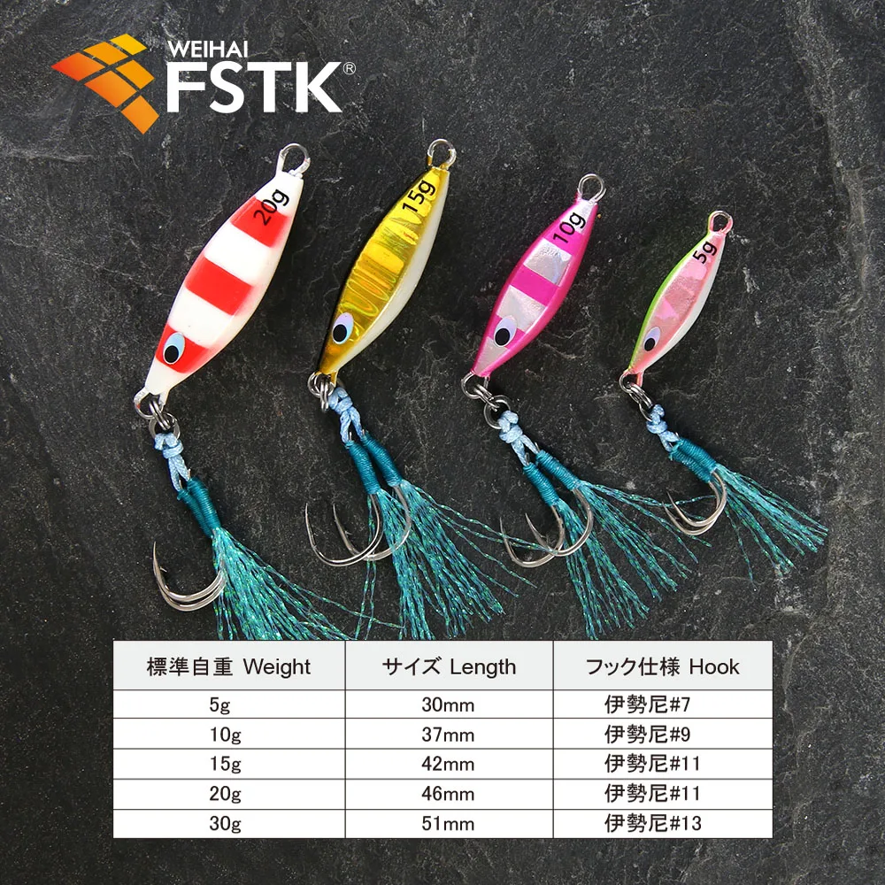 FSTK 2024 Micro Metal Jig  5g10g 15g 20g Shore Casting Jigging Shore Casting Spoon Saltwater Jack Fishing lure Artificial Bait