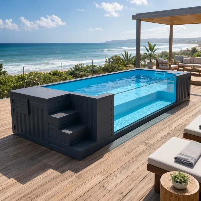Shipping Container Pool Swimming Pool Landscape Courtyard Pool Outdoor Garden Design Customized Layout Color