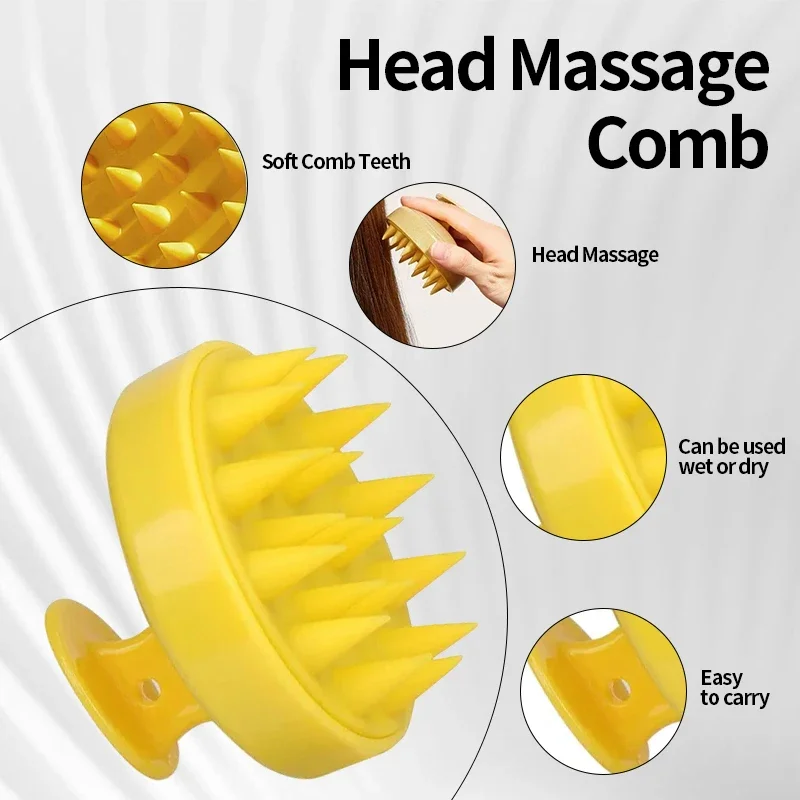 Scalp Hair Massage Silicone Shampoo Brush Hair Washing Comb Body Spa Massager Head Relax Scratcher Tool Bath Shower Brush