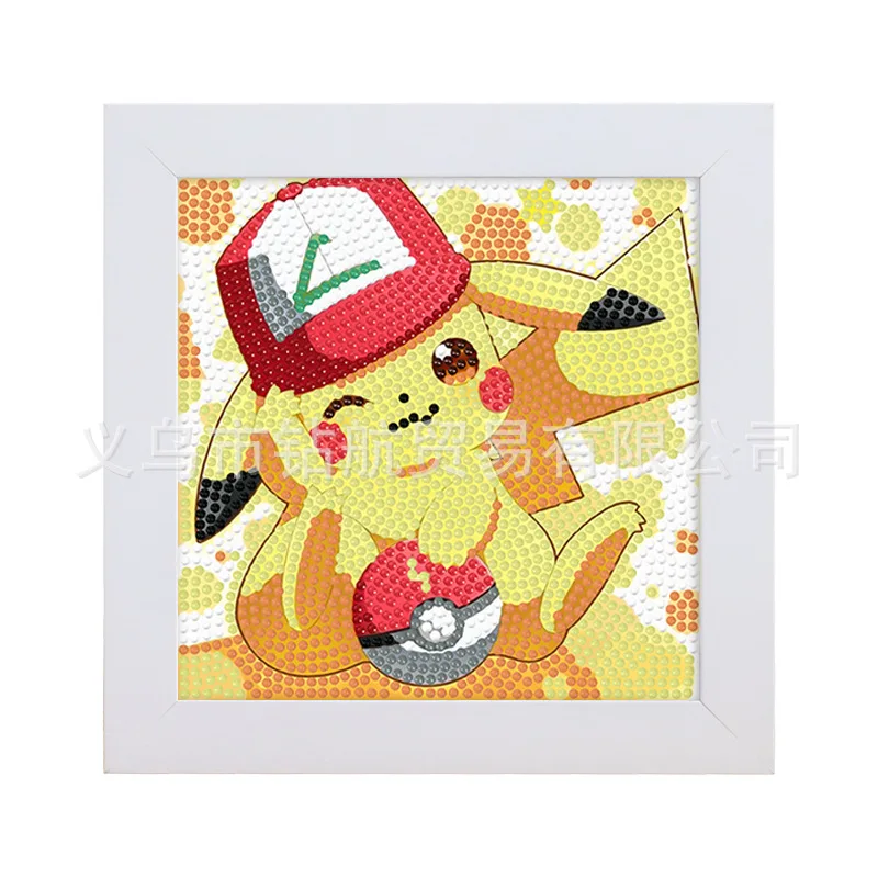 Pokémon Pikachu 5D Kit De Pintura De Diamante Vara Redonda, Personagem De Desenhos Animados, Ponto De Cruz Bordado, DIY Handmade Home Decor