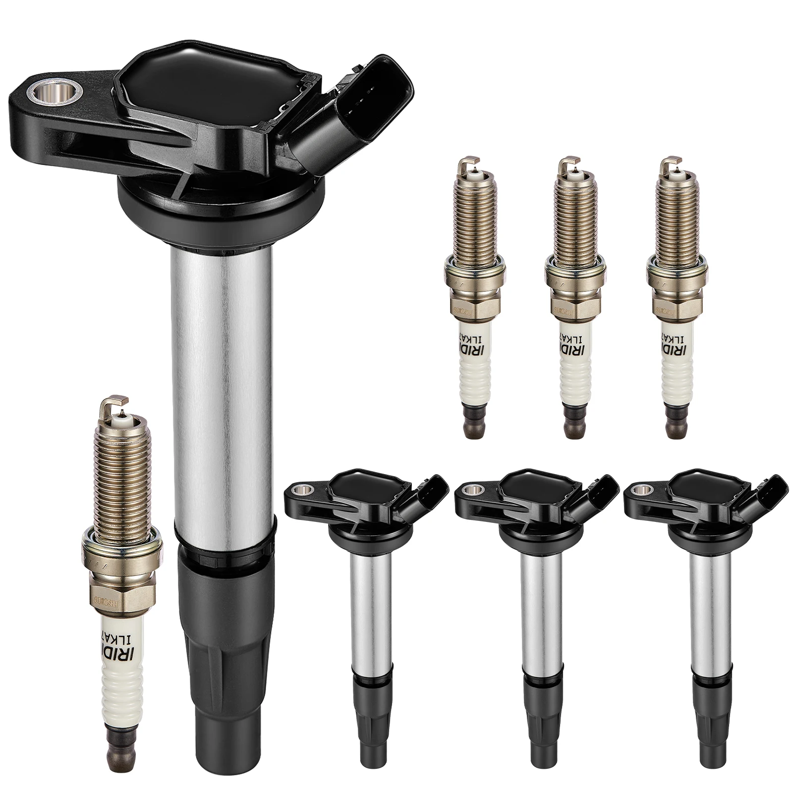 

4pcs Ignition Coil UF596 4pcs iridium Spark Plug For Toyota Corolla Prius Matrix 1.8L L4 Lexus CT200h OE 9091902258 Replacement