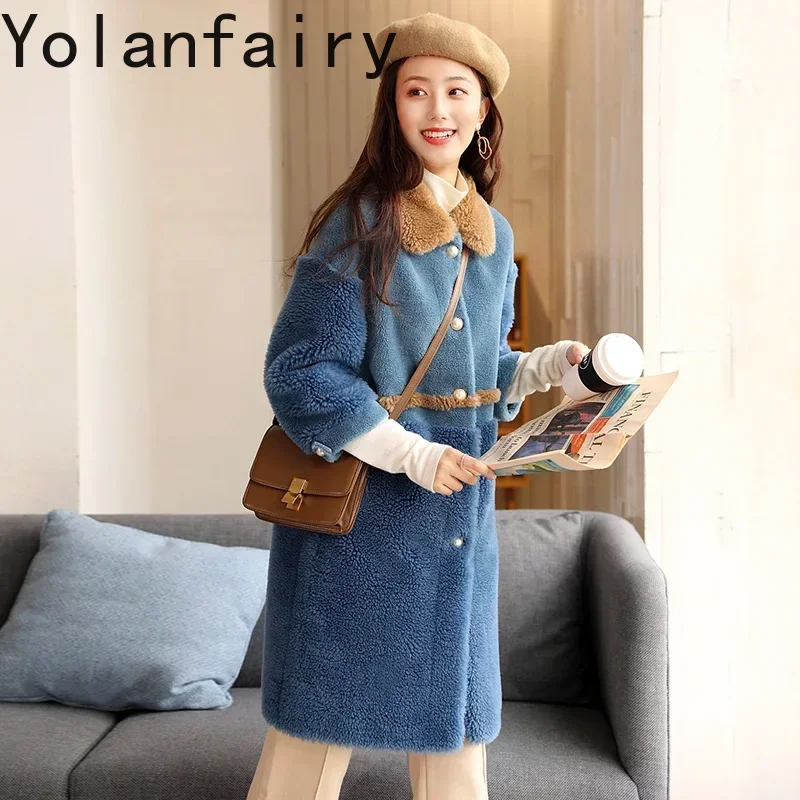 Genuine Wool Fur Coat Women Thick Warm Fur Female Jacket Soft Wool Fur Jacket Sheep Shearing Coat Ropa Invierno Mujer Zjt651