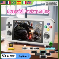 Retroid Pocket 4 Pro Official Store Portable PS2 Handheld Console 4.7 Inch Video Game 8G+128GB RP4 Android 13 WiFi 6.0 512G 256G