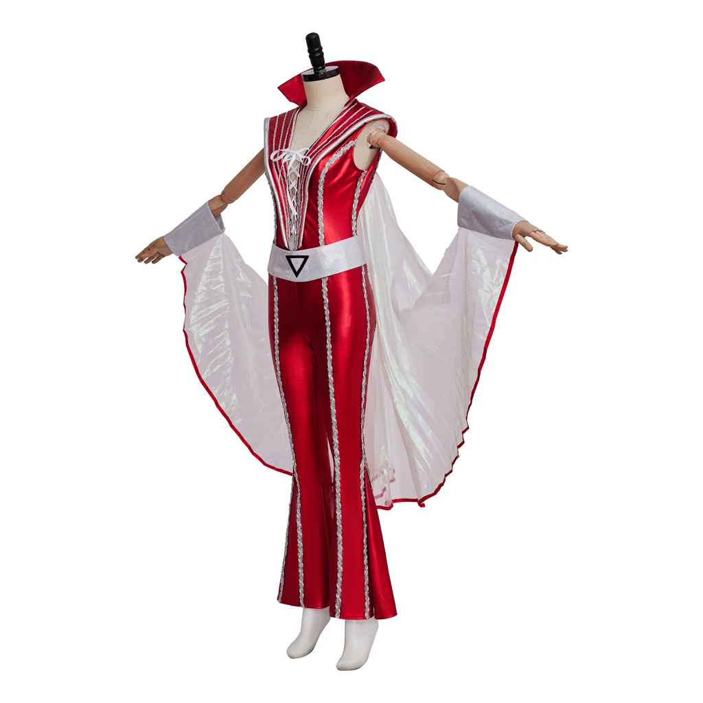 Costume de Cosplay Musical Mamma Mia Abba, combinaison rouge pour femmes, Costume Disco Momma des années 70, tenue de spectacle pour fête d'halloween