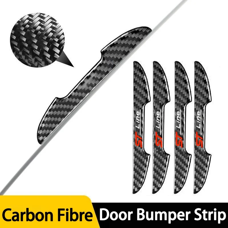 4Pcs Car Door Sticker Protector Strip Edge Guards For Ford ST St LINE Stline Kuga Fiesta Focus Mondeo Edge Kuga Ecosport Styling