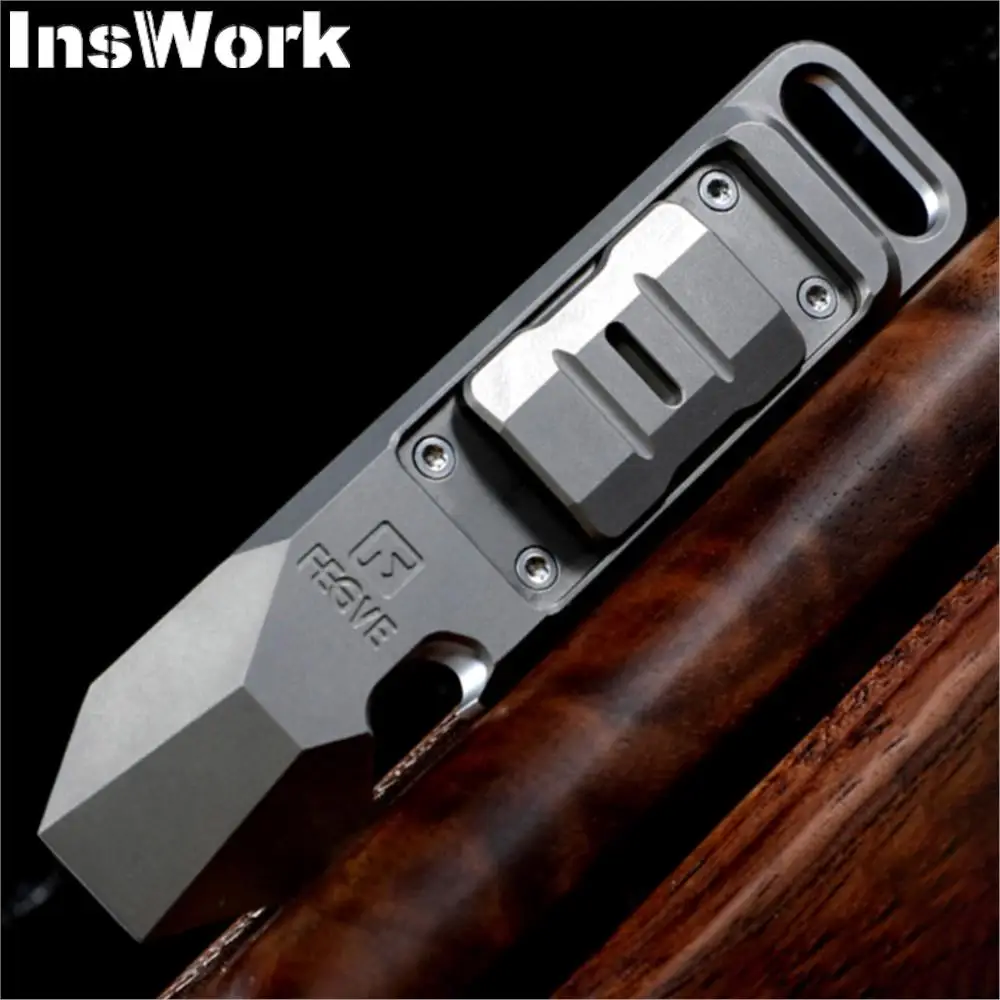 

FEGVE Push Slider Crowbar Multifunctional Bottle Opener Titanium Alloy Decompression Metal Gift Edc Fingertip Gyro