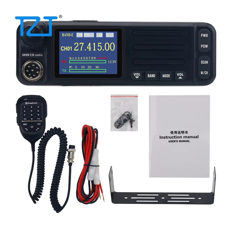 راديو TZT HamGeek 6699-CB 1-30 ميجا هرتز/21-30 ميجا هرتز راديو متنقل يدعم أوضاع FM/AM/CW/SSB مع ميكروفون