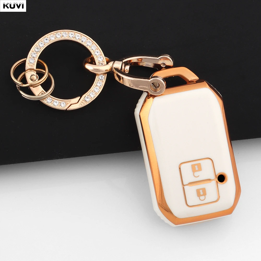 

2-кнопочный чехол из ТПУ для автомобильного дистанционного ключа, чехол для Suzuki Ertiga Swift 2017 Wagon R, японский монополия, тип 3C, брелок-держатель