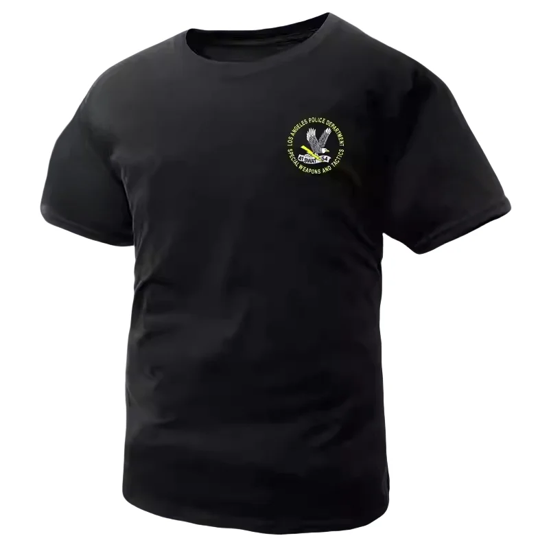 2025 hommes à manches courtes nouvelle série de l'équipe spéciale d'élite mondiale LAPD Los Angeles thème de la Police SWAT T-shirt tactique à manches courtes