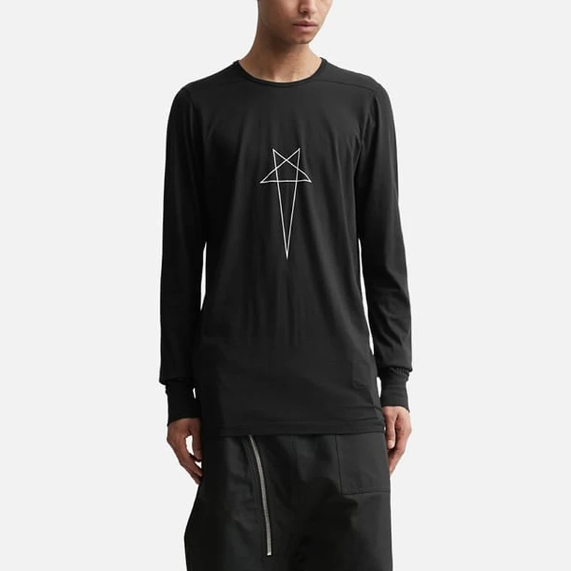 

Мужская футболка с длинным рукавом и принтом в виде пятиконечной звезды, облегающая, для ношения под одеждой, базовый слой, современный городской стиль