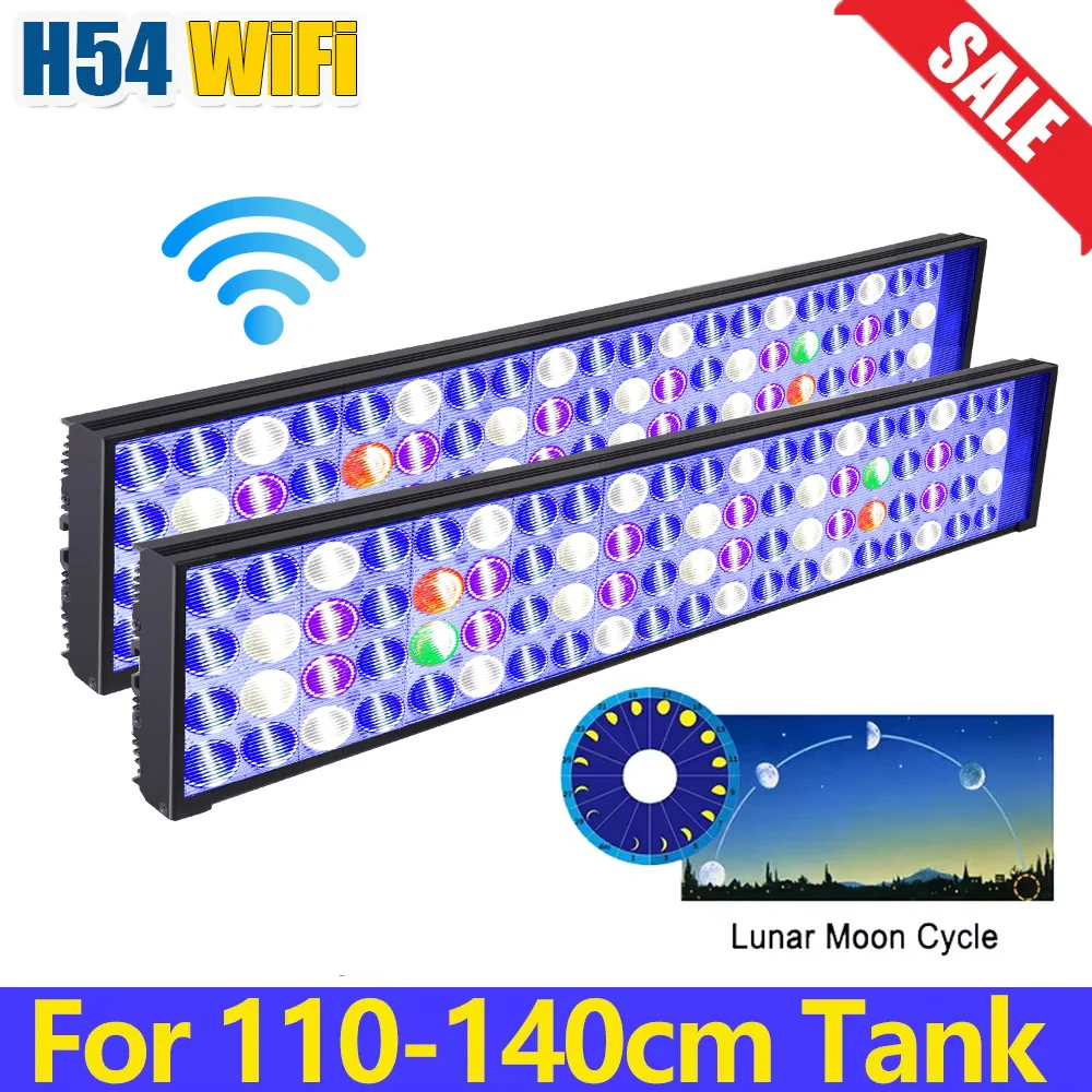 PopBloom-WiFi LED Aquarium Lighting Marine Aquarium LED Lamp With Samrt-APP Control for Coral Reef Fish Tank Light,110-140cm