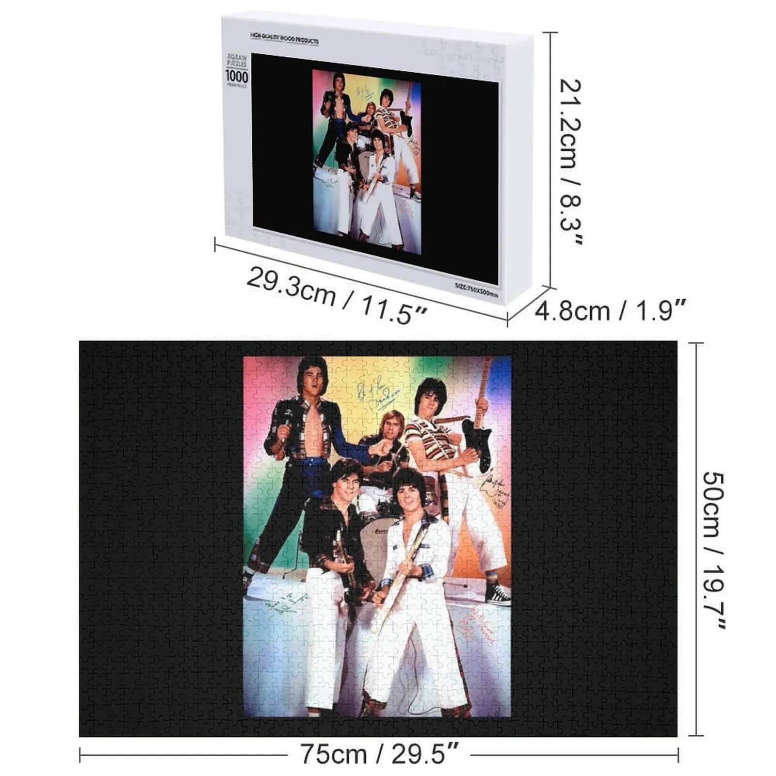 Mais então incrível banda bay city rollers música rock incrível para fãs de música quebra-cabeça de madeira personalizado