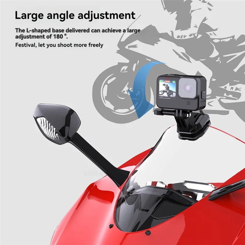 ELEC-دراجة نارية الزجاج الأمامي كليب سبائك الألومنيوم جبل ل Gopro بطل 12 Insta360 X3 Action 3 4 ملحقات الكاميرا